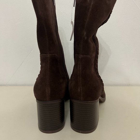 Vince Camuto Zelcinna Water Repellant Brown Suede Mid Shaft Boots Size 6 - Picture 6 of 7